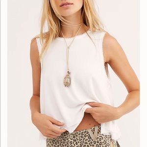 Free people New Love painted white tank